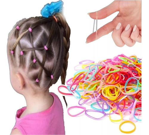 1200 Mini Ligas 12 Bolsas Capibara Elásticas Cabello Peinado