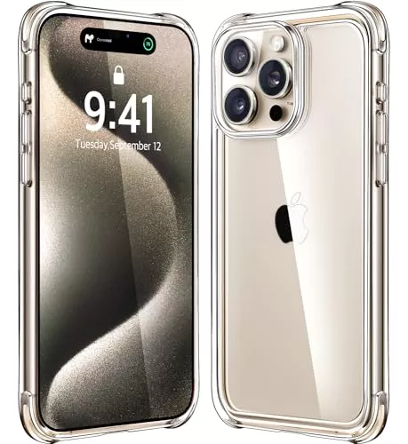 Mkeke Funda para iPhone 15, [No amarillenta] [Protección contra caídas de  grado militar] Fundas transparentes para Apple iPhone 15 con parachoques a