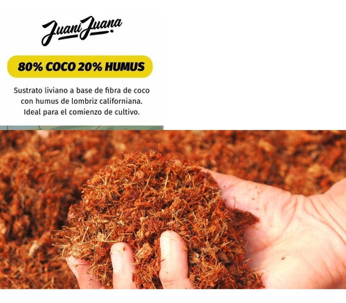 Imagen 6 de 10 de Fibra De Coco Juani Juana 25l 100% Coco Cogoshop Grow