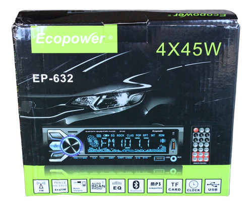 Radio Car Ecopower Ep-632 Bluetooth Usb Micro Sd Radio Fm