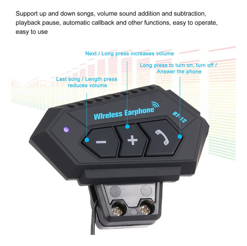 Intercomunicador Bluetooth 4.0 Para Casco Con Auriculares