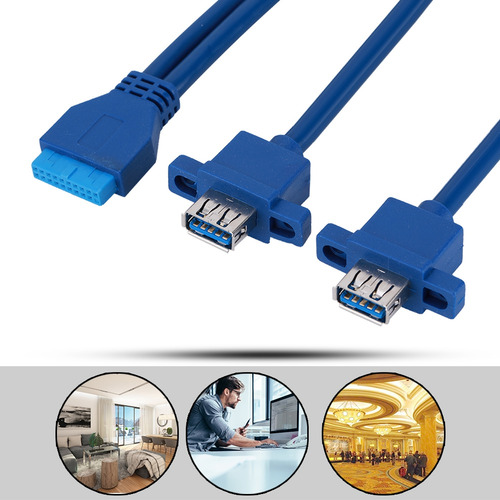 Cable Usb 3.0 De 0,5 M Para Placa Base, 19 Pines A 2af, Mont