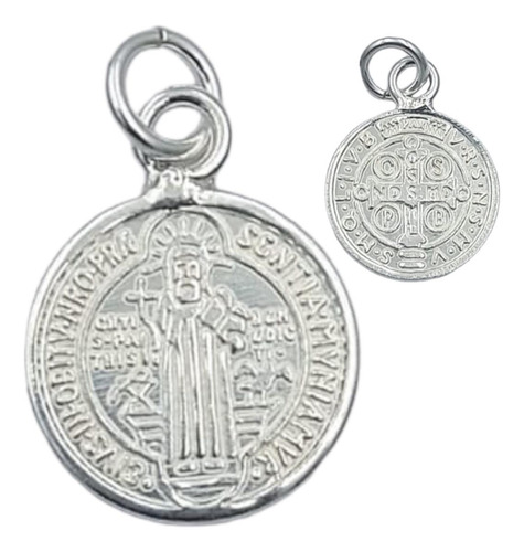 Medalla  Proteccion San Benito Argolla  Plata .925 
