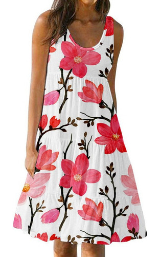 Vestido De Mujer Temporada Elegante Cuello Redondo Estampado