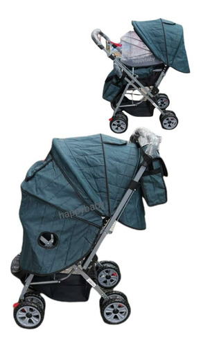 Imagen 9 de 10 de Coche Bebe Reversible+ Pañalera+cubrepie+ Toldillo+ Musical