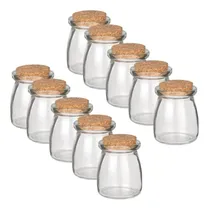 Comprar Kit De 10 Potes Vidro Com Tampa Rolha Cortiça 100ml Temperos