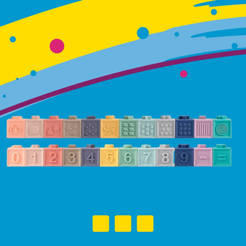 Imagen 5 de 5 de Tacos De Silicon Para Bebe. Juguetes Sensorial Y Educativo