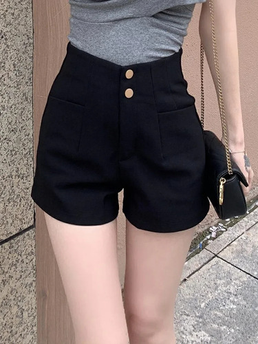 Pantalones Cortos Elásticos De Cintura Alta Para Mujer Para