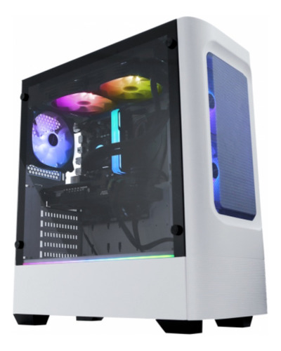 Gabinete Gamer Raidmax Evol White Argb Mid Tower Color Blanco