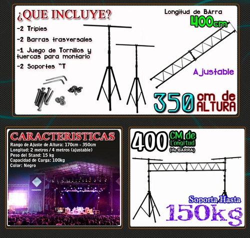 Stand Tipo Porteria Para 150 Kg Para Iluminacion Increible