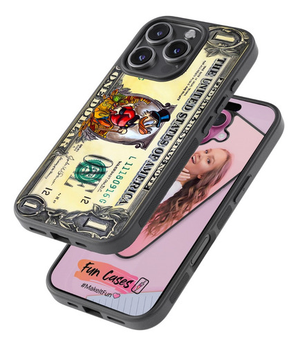 Funda Un Dolar Billete Tio Rico Mc Pato 1 Dinero Millonario Negro Iphone 13 Pro Max