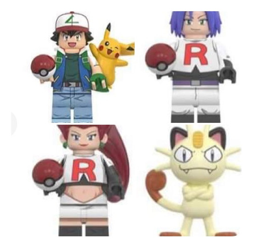 Miniblocks Equipo Rocket Y Ash Ketchum - Pokémon 