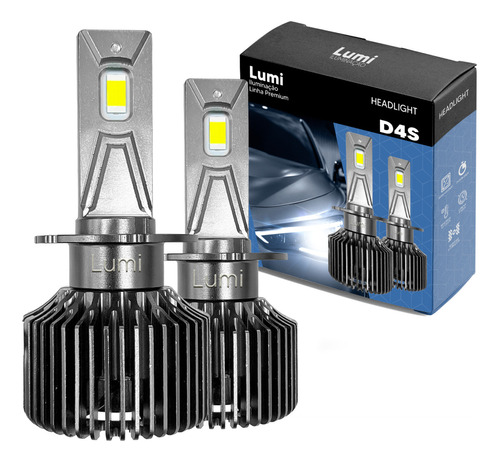 Par Refletor Super Led Farol D4s 250w Cor Da Carcaça Preto Cor Da Luz Branco Frio 12v/60v Bivolt