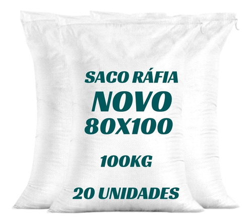 Saco De Ráfia Grande 80x100cm Limpo Novo 100kg - 20 Unidades