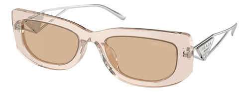 Prada Spr 14y 19m-4i2 Symbole Rectangle Crystal Beige