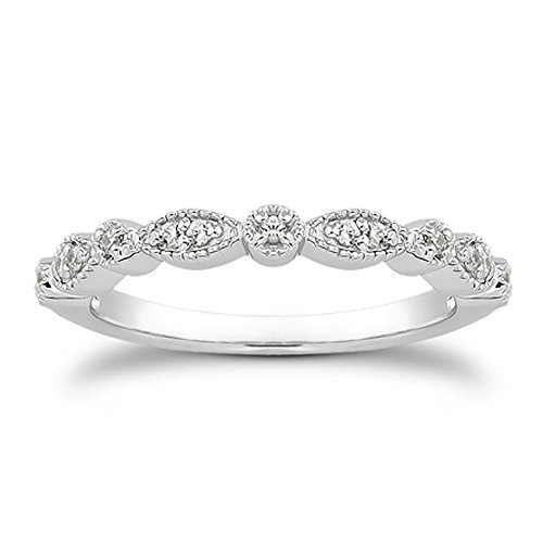 Espere Milgrain Marquise & Round Cubic Zirconia Anillo De La