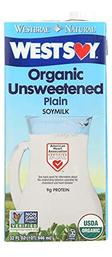 Westsoy Orgánico Unsweetened Soymilk, 32 oz (12 u