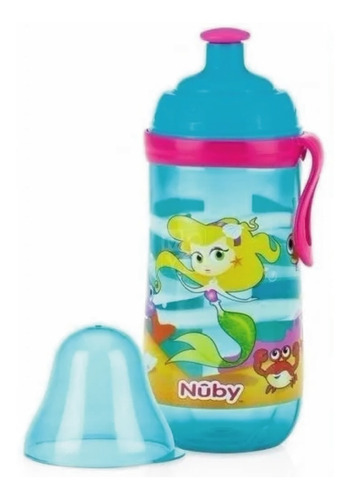 Vaso Nuby Pico Pop Push Antiderrame Con Clip Tapa 360ml +18m