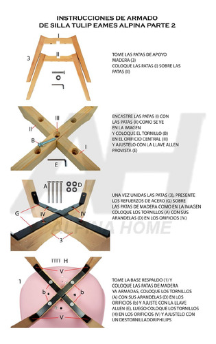 Sillas Comedor Tulip Eames A2 Con Almohadon Nordicas X2 Unid