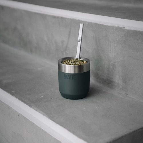 Imagen 7 de 10 de Mate Ds Line + Bombilla Acero Inoxidable + Tambo Yerbero