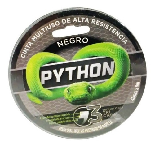 Cinta Multiusos Alta Resistencia Python Negro 48 X 9 Mm