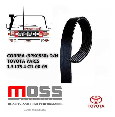 Correa (3pk0850) D/h Toyota Yaris 1.3 Lts 4 Cil 00-05 Cr10