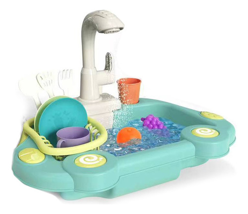 Kids Kitchen Set de Cocina con Utensilios y Accesorios 19 Piezas Color Celeste