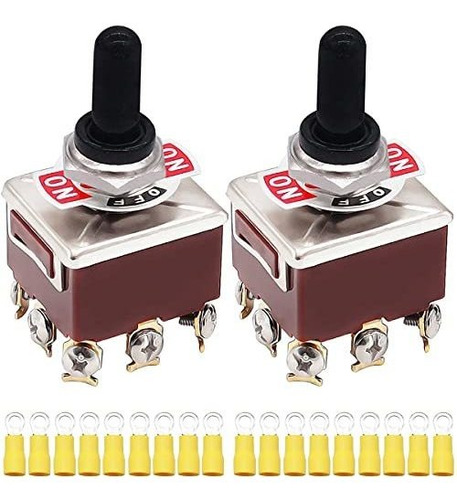 2 Pcs Momentary Toggle Switch Rocker Heavy Duty 3 3pdt 9