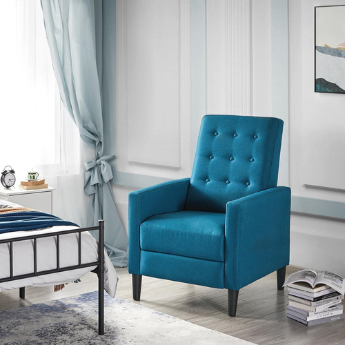Silla Reclinable Moderna, Sofá Individual Ajustable Con Cojí