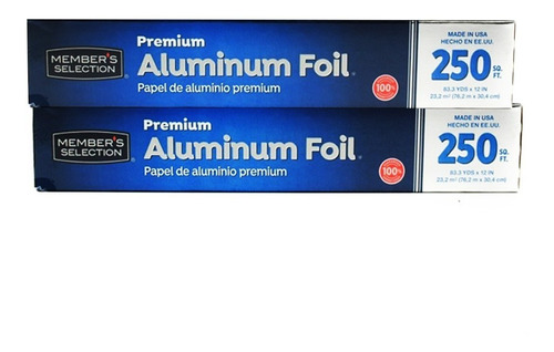 2 Rollos De Papel Aluminio De 76.2m X 30cm Members Selection