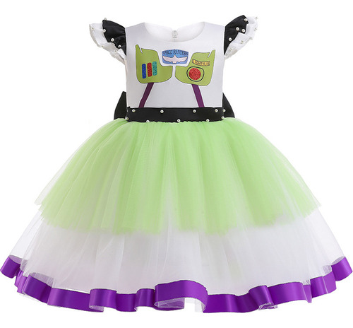 Buzz Lightyear Cosplay Niñas Vestidos Empalme De Cuentas