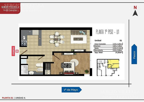 Imagen 2 de 13 de Departamento En Venta 1 Dormitorio En Rosario