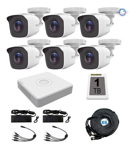 Kit 6 Camaras Hikvision 1080p 2 Mpx Cctv 1 Tb Dvr 8 Canales