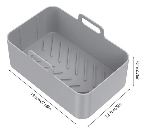 Olla De Silicona For Freidora Ninja Dual Air, 7 Piezas, Gri
