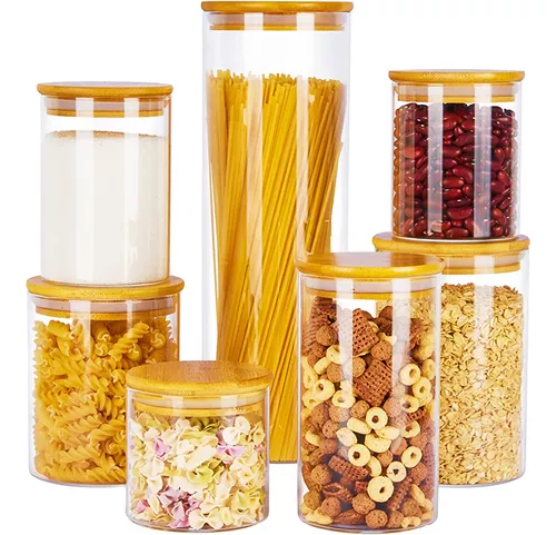 Vtopmart Glass Food Storage Jars, 7 Pack Airtight Food Conta