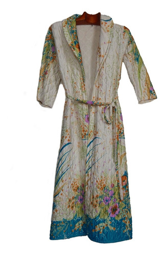 Robe De Chambre Bata Larga De Jersey Nylón Estampado Años 60