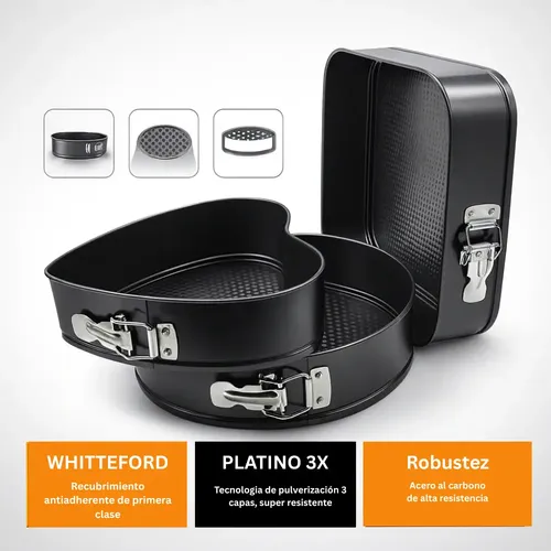 Molde Para Tortas Set X3 Antiadherente Desmontables