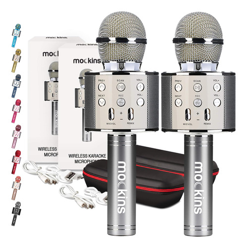 Microfonos Mockins Karaoke Bluetooth (x2) / Silver