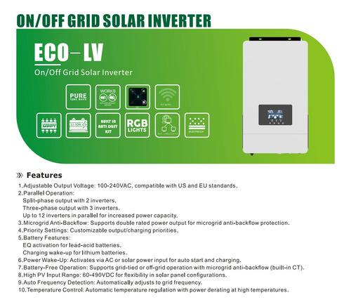 Inversor Solar Híbrido 3kw 48 Vcc/60a Ca110v Paralelo