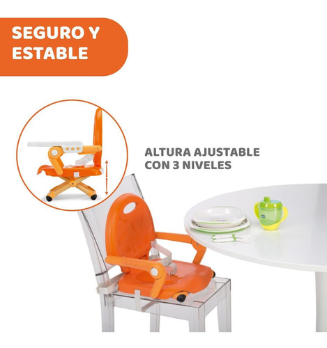 Imagen 3 de 5 de Chicco Silla Booster Pocket Snack, Color Naranja