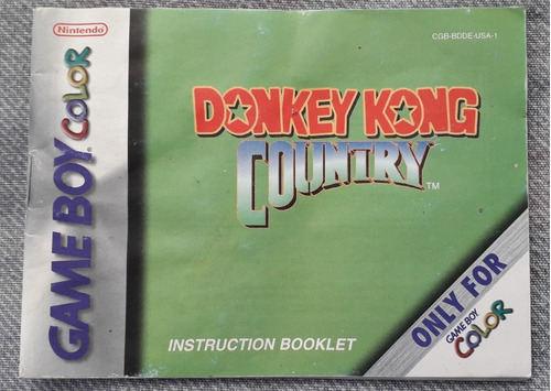 Manual Donkey Kong Country Game Boy Color Nintendo