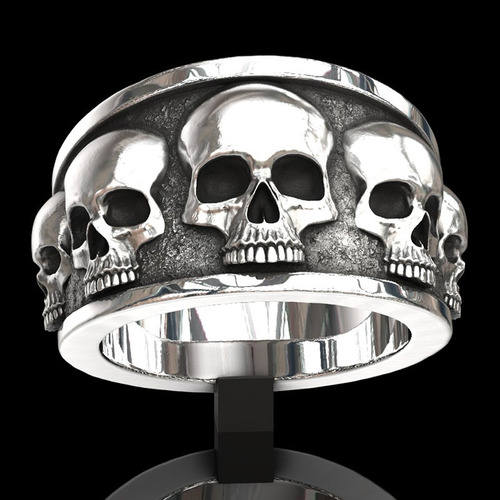 Anillos Punk Skull Band De Acero Inoxidable Para Hombre Y Mu