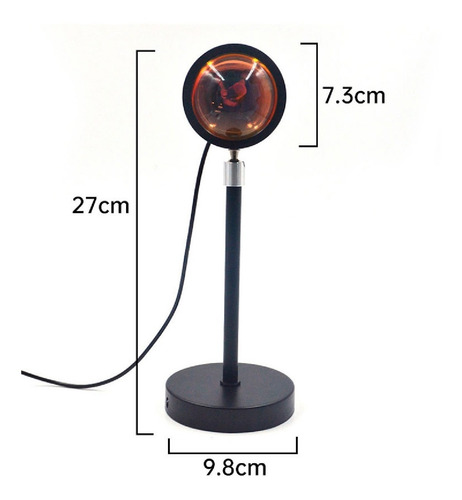 Imagen 8 de 9 de Lámpara Proyector Atardecer Velador Arcoíris Colores Usb