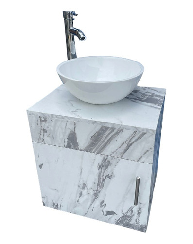 Ovalin Lavabo+mueble Flotante Blanco +llave Cromado Lujo 