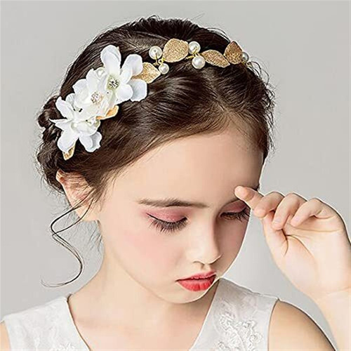 Diadema De Princesa De Flores Blancas Para La Primera