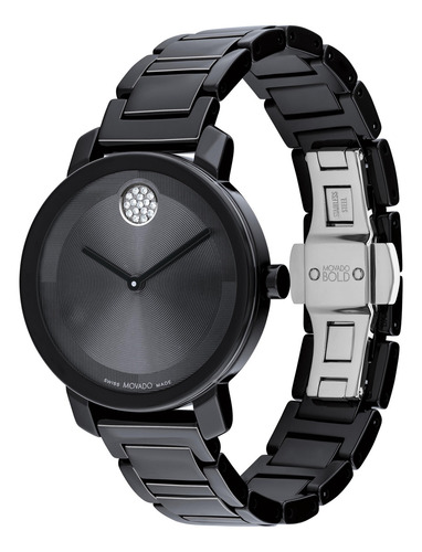Reloj Movado Mujer Acero Inoxidable Negro Elegante