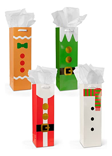 Bolsas De Regalo De Navidad De Tipsy Elves Con Papel De Seda