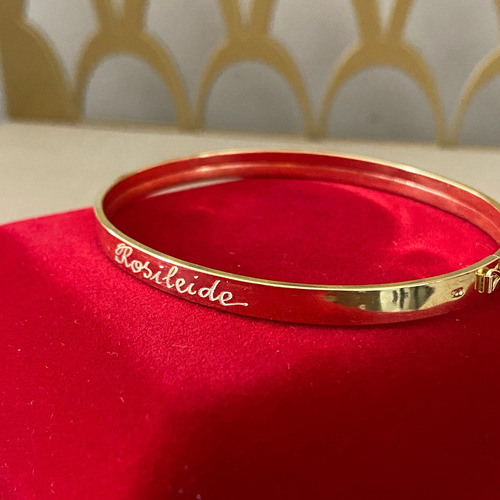 Bracelete Quadrado/retangular 4mm - 19cm - Ouro 18k Dourado 4 Mm 19 Cm