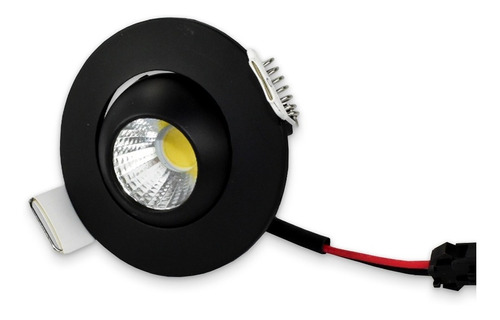 Lampara Led Esférica 3w Empotrable Dirigible Color Negro