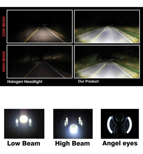 ¡ 7 Pulgadas Led Faro Faro De La Motocicleta Faro Fuera